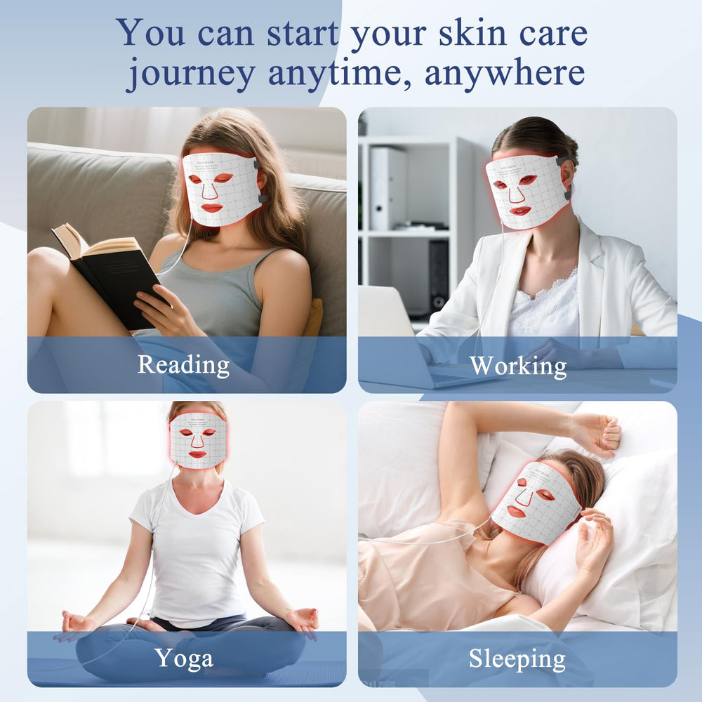 Fiogeo red light mask displaying seven color modes for customization