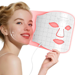 Fiogeo red light therapy mask front view, sleek home skincare device
