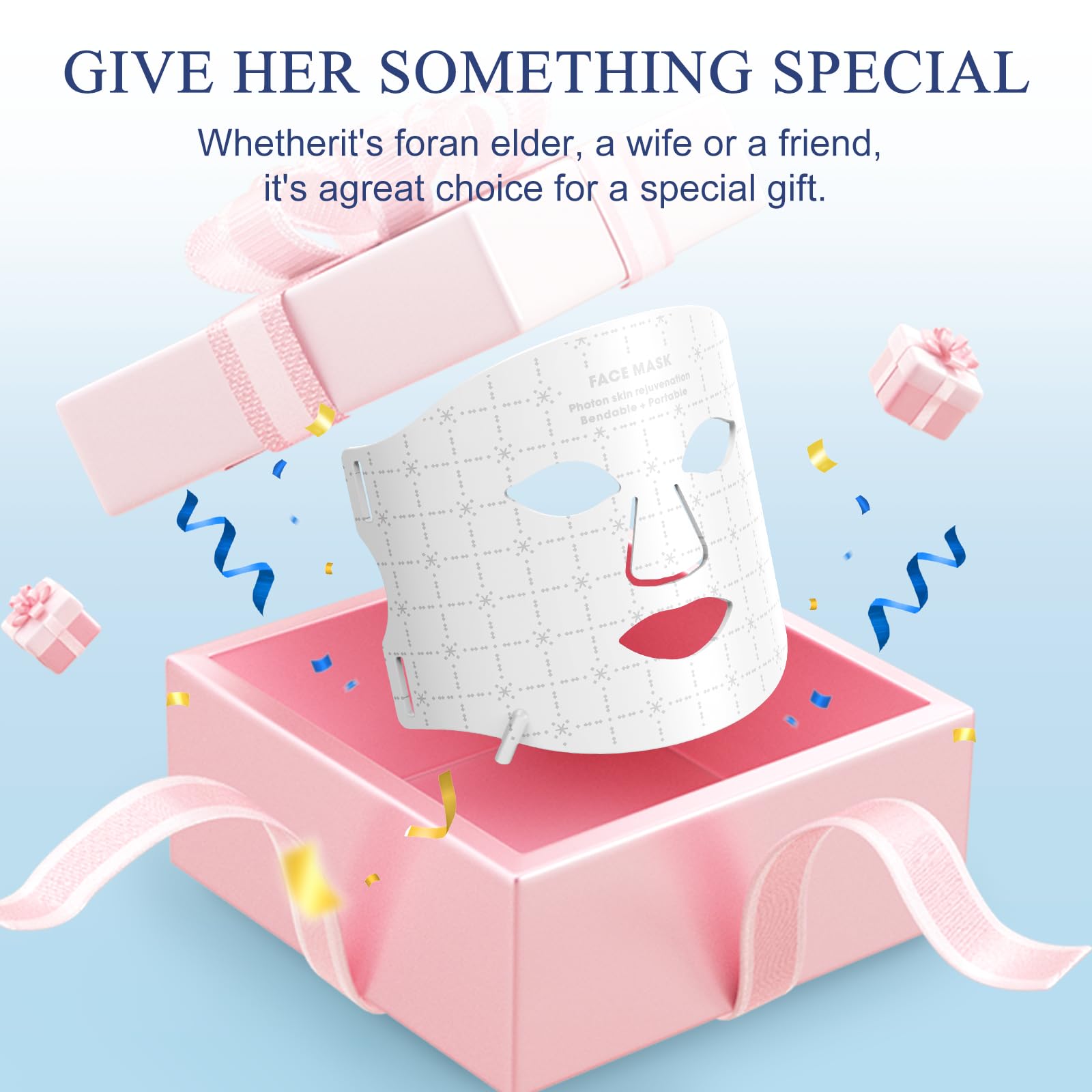 Fiogeo red light therapy mask gift-ready packaging for loved ones