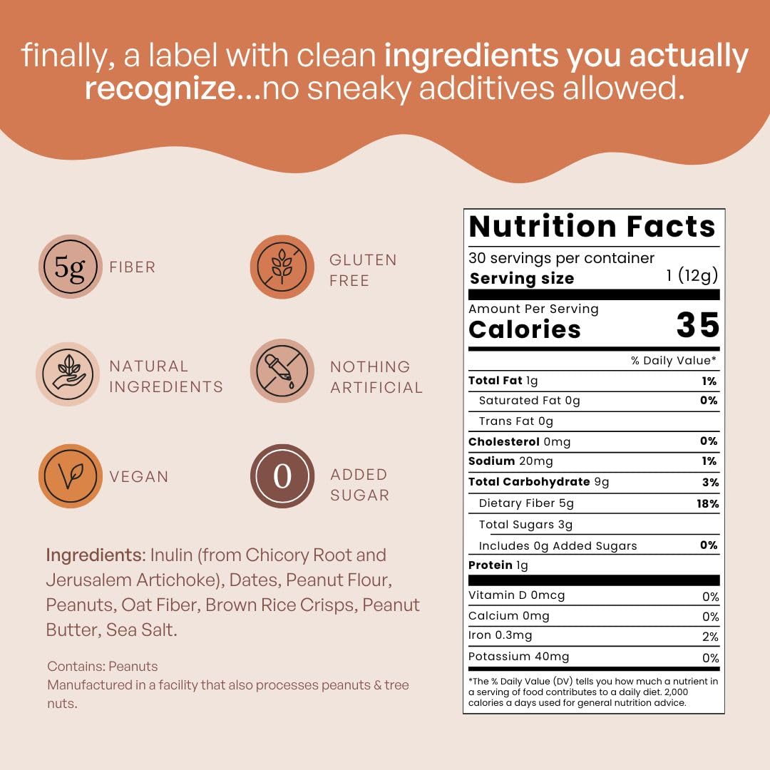 Fiome Fiber Bite ingredients list shows simple, recognizable materials.