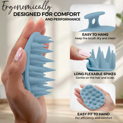 Cepillo de silicona Fiora Naturals apto para cabello mojado y seco