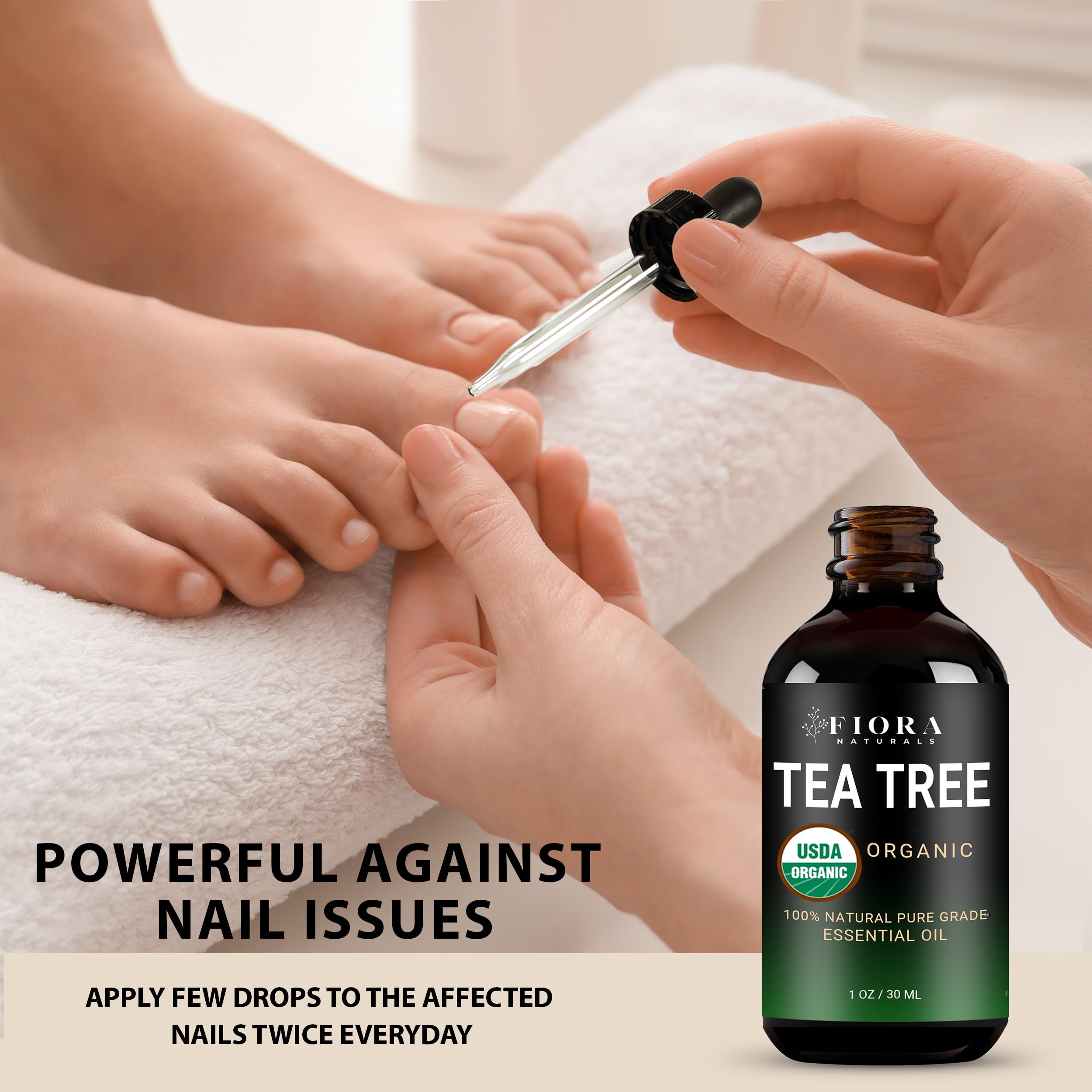 Fiora Naturals Tea Tree Oil for nails and feet care.