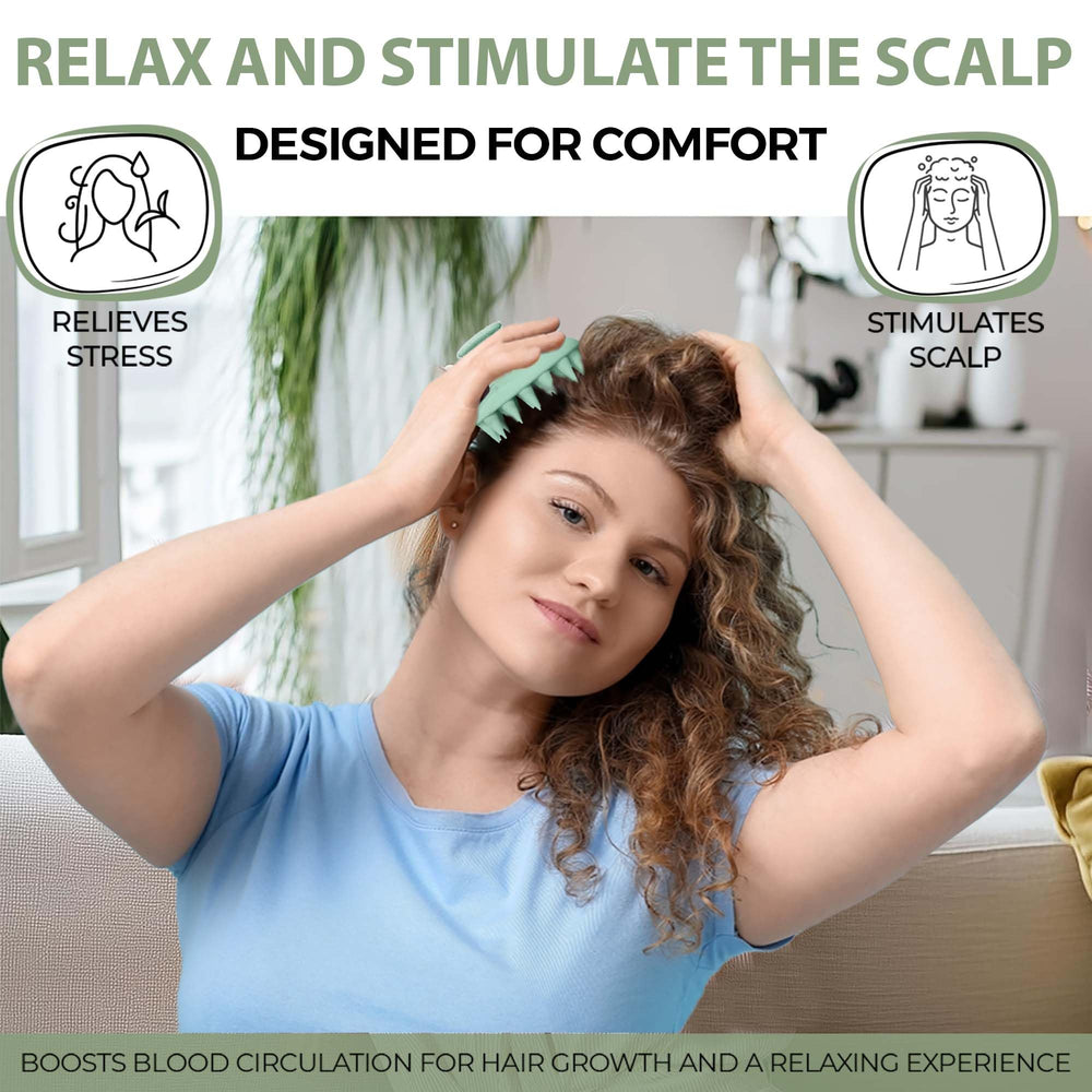 Fiora Naturals travel-friendly scalp scrubber for on-the-go use.