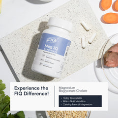 FIQ Mag IQ Glycinate bottle pour showcasing easy intake.