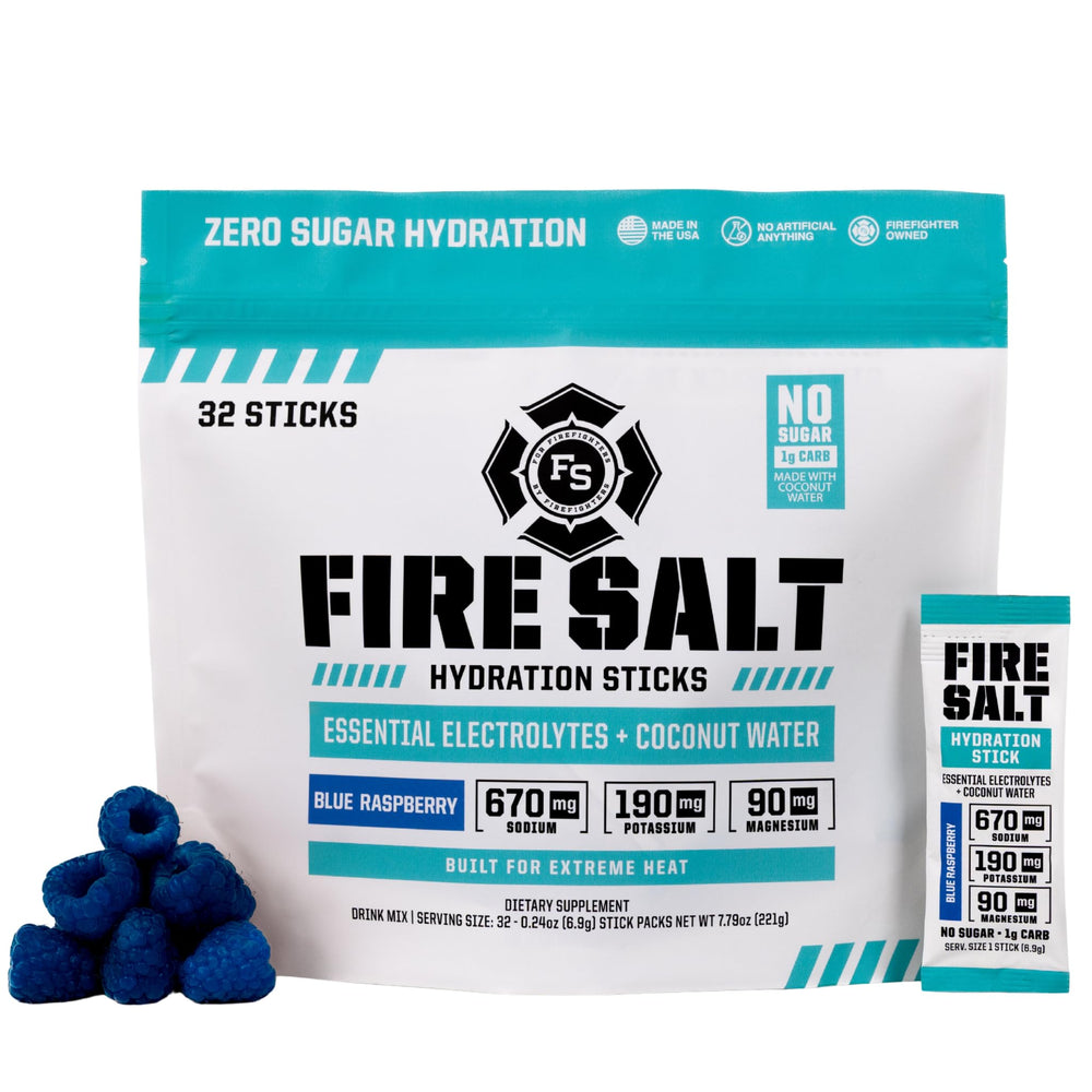 Fire Science Fire Salt Hydration Sticks pack front for on-the-go hydration