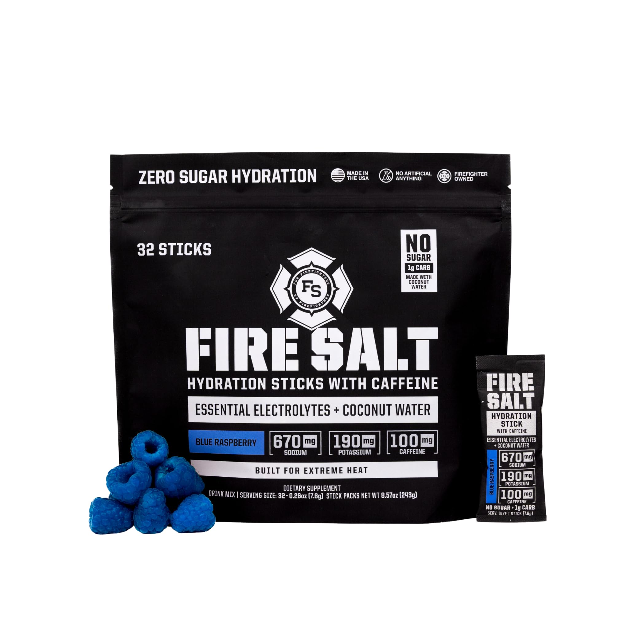 Fire Science Fire Salt Hydration Sticks pack for convenient on-the-go hydration