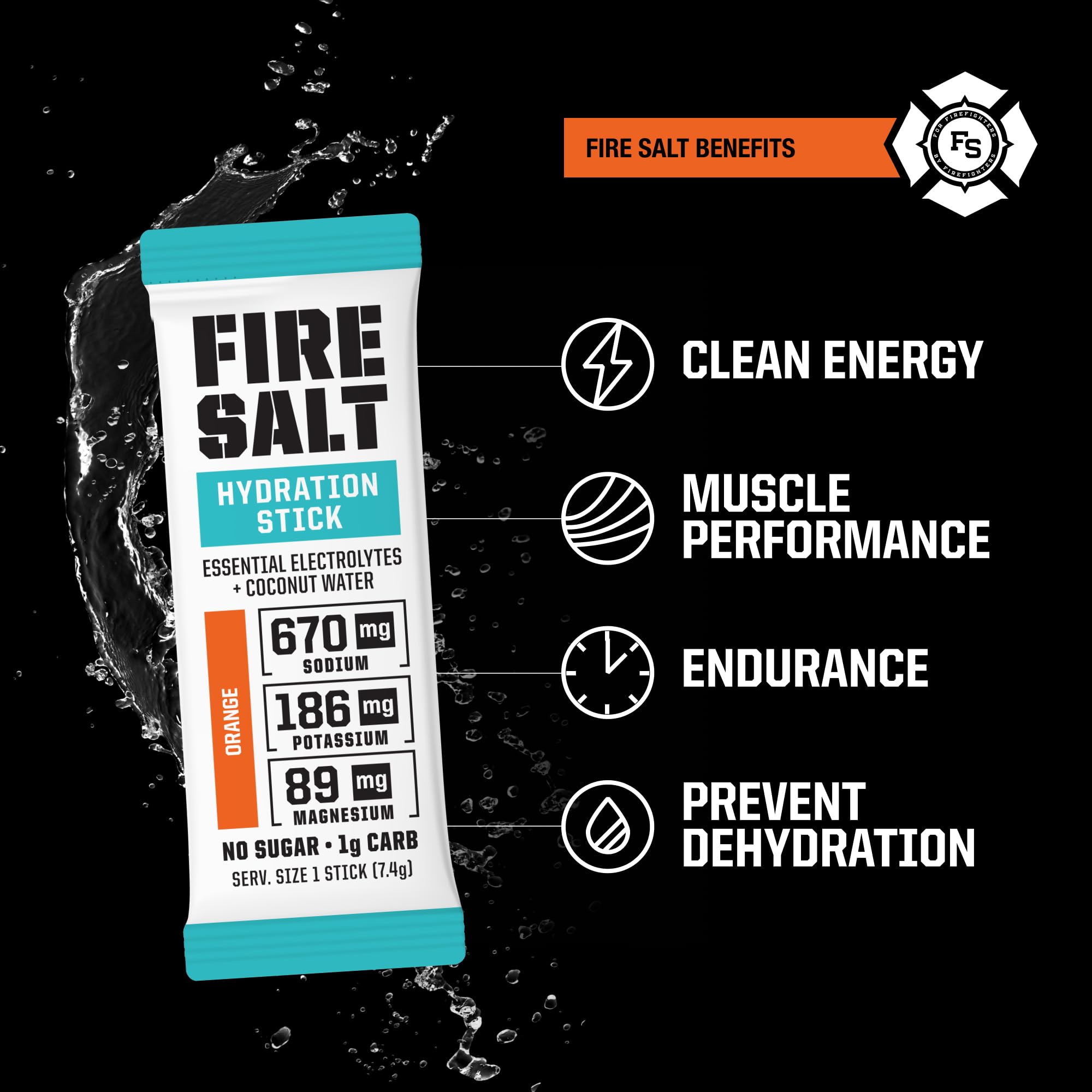 Fire Science Fire Salt Hydration Sticks single-serve packet ideal for workouts