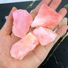 FIREBOOMOON rose quartz rough bundle ready for lapidary projects