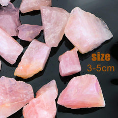 FIREBOOMOON rose quartz rough closeup highlights color variation