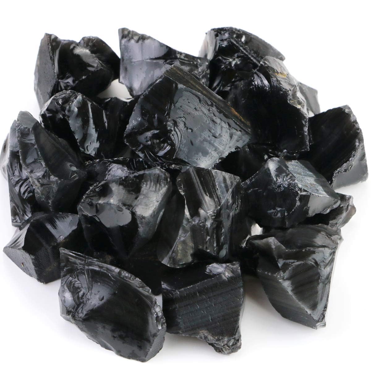 Fireboomoon rough black obsidian stone for cabbing and jewelry making