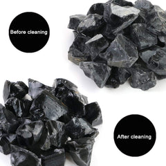 Fireboomoon rough obsidian stone for decor in home or garden