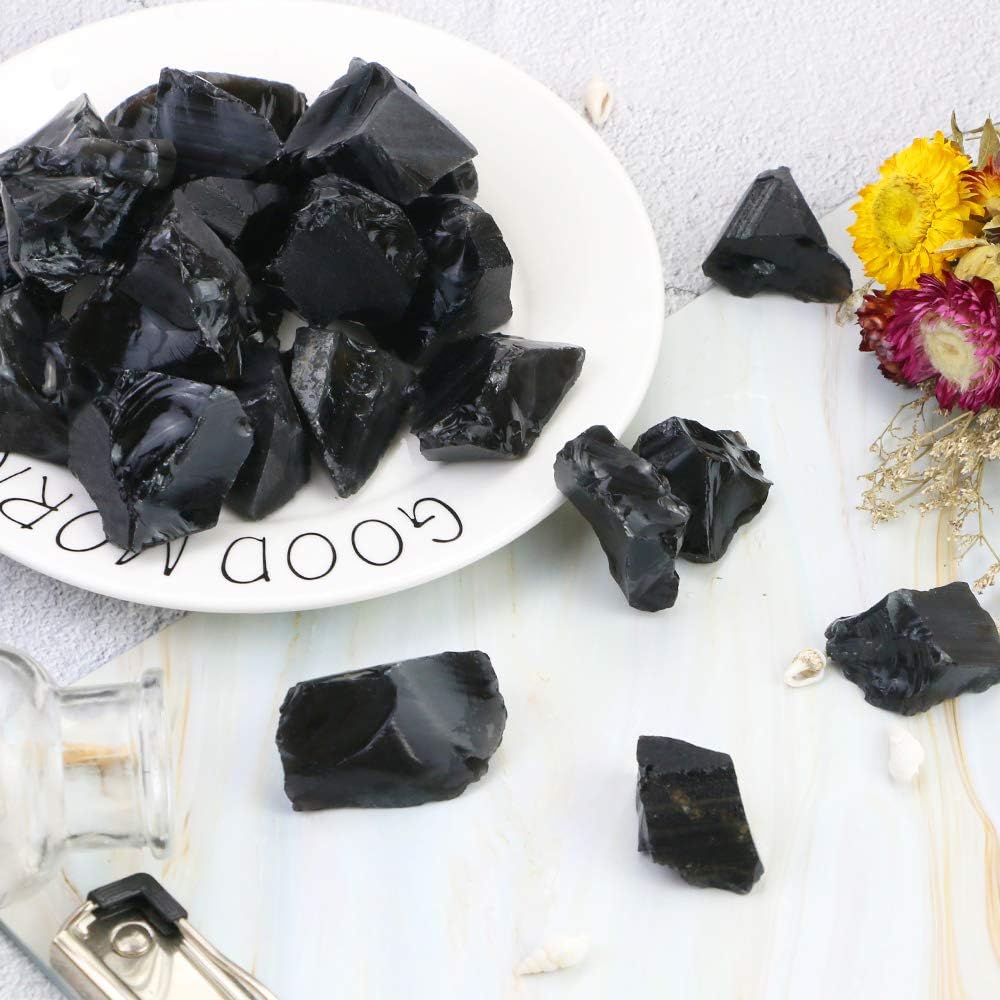 Fireboomoon raw obsidian with natural dust, ready for polishing
