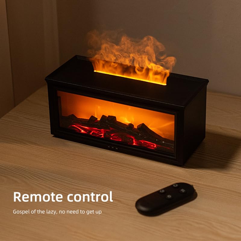 Desk-friendly fireplace diffuser blends style with compact humidification