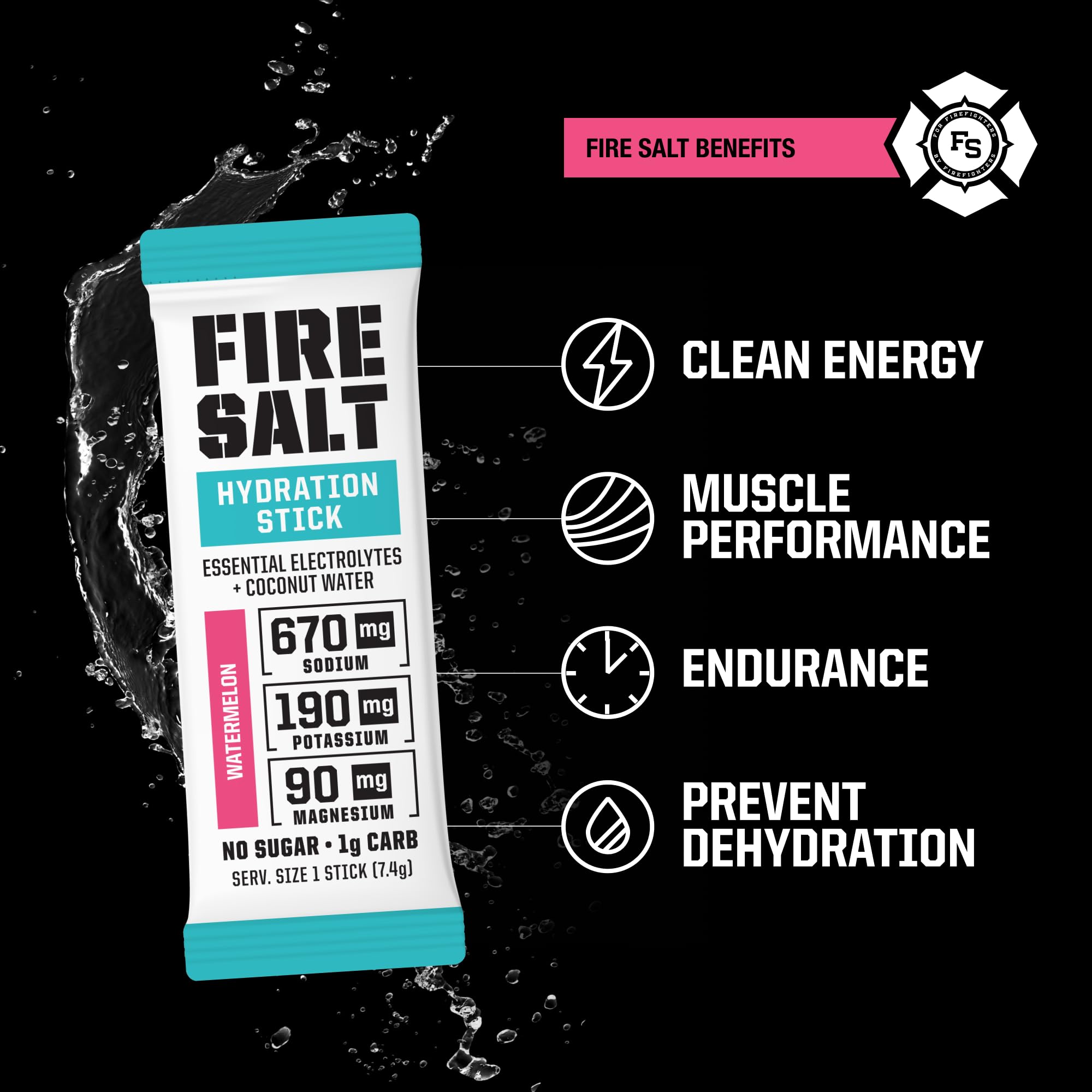 Fire Science Fire Salt Hydration Sticks mixed with water for electrolytes