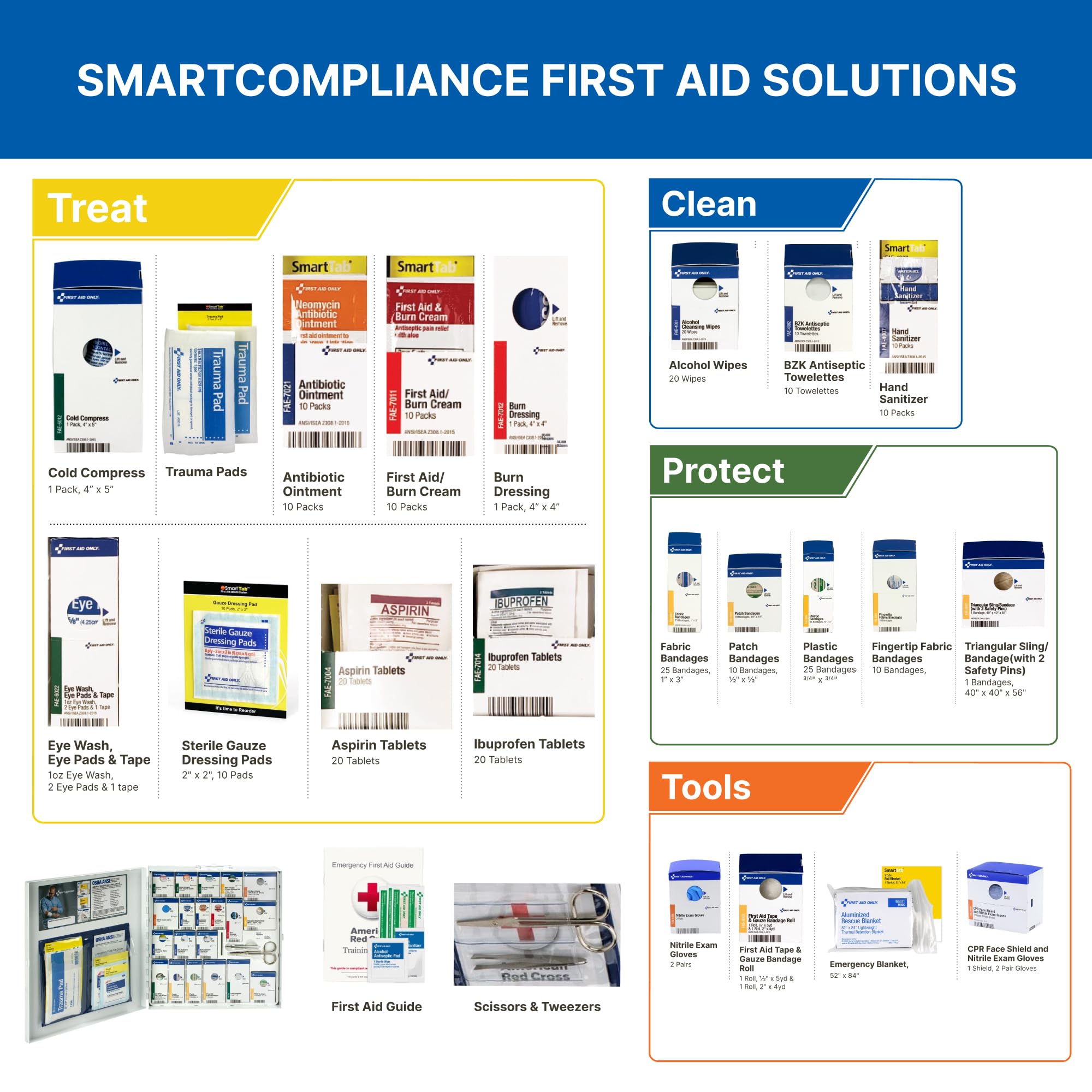 241-piece First Aid Only SmartCompliance kit offering broad workplace coverage.