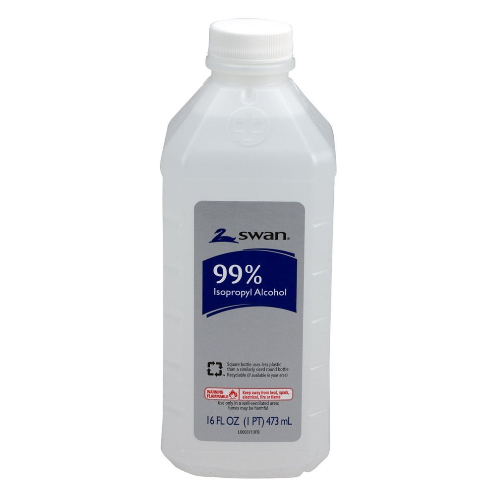 Swan isopropanol 99% en botella para vertido, uso tópico antiséptico suave.