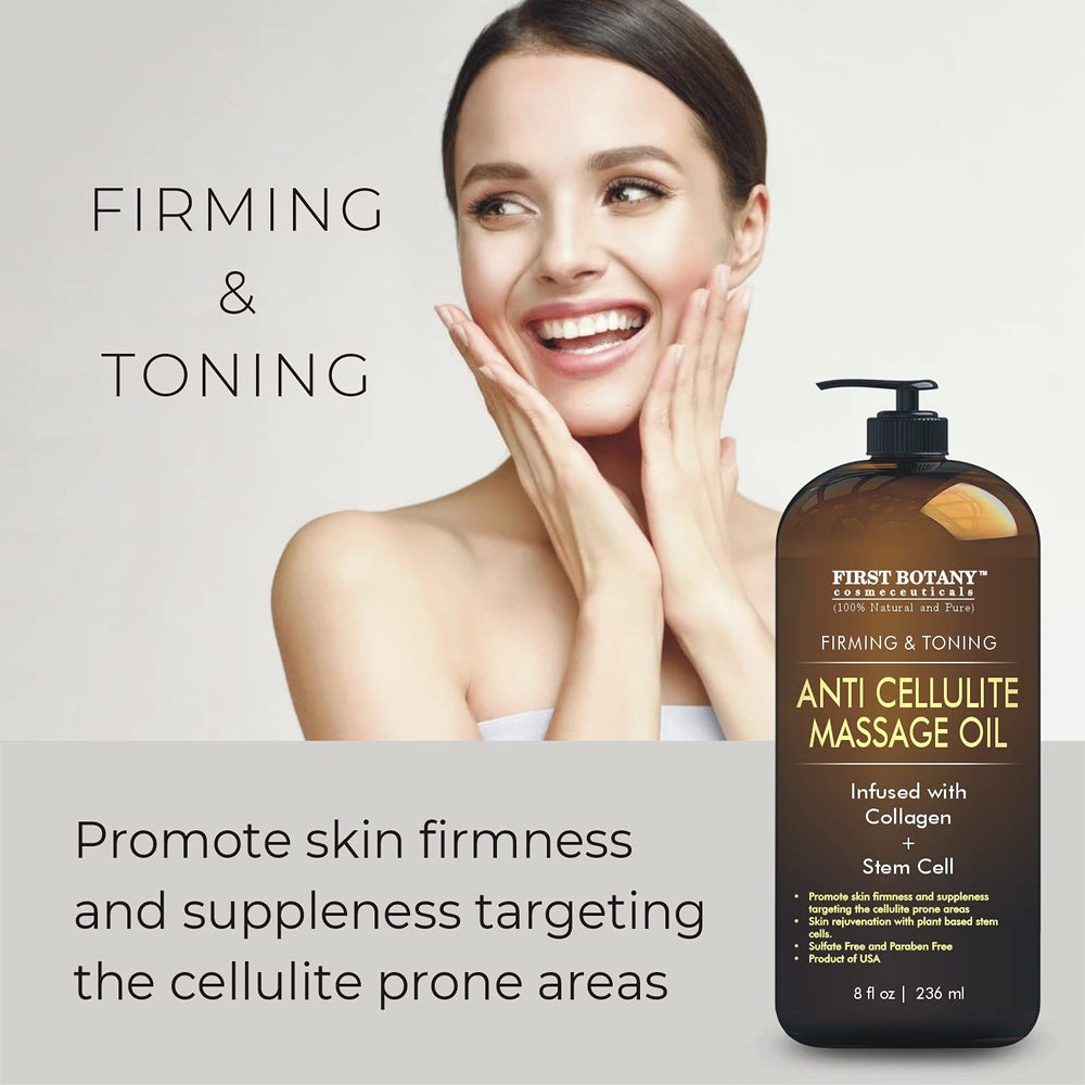 First Botany anti-cellulite oil massage action helps stimulate circulation during application