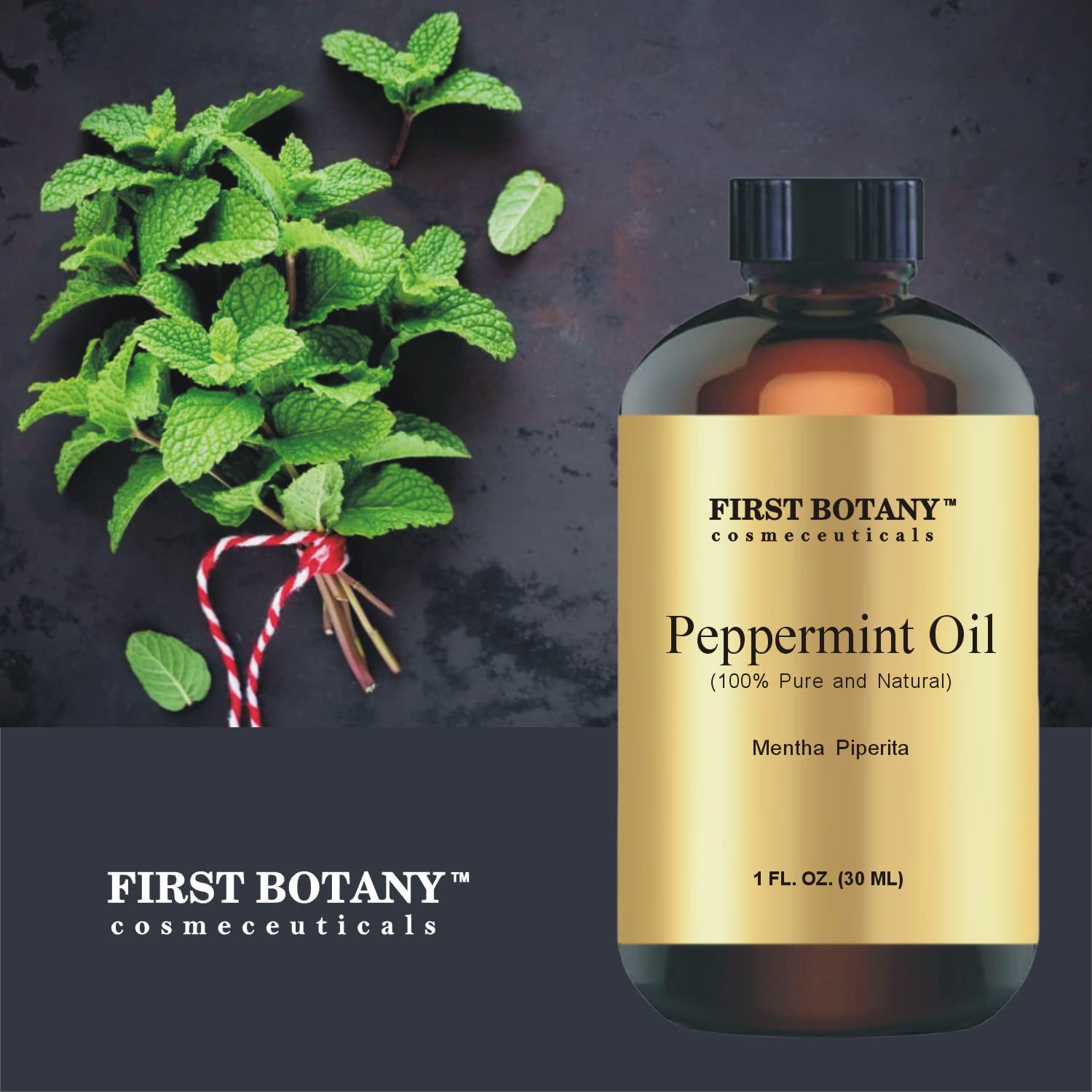 First Botany Peppermint Oil leaf close-up showing natural aroma