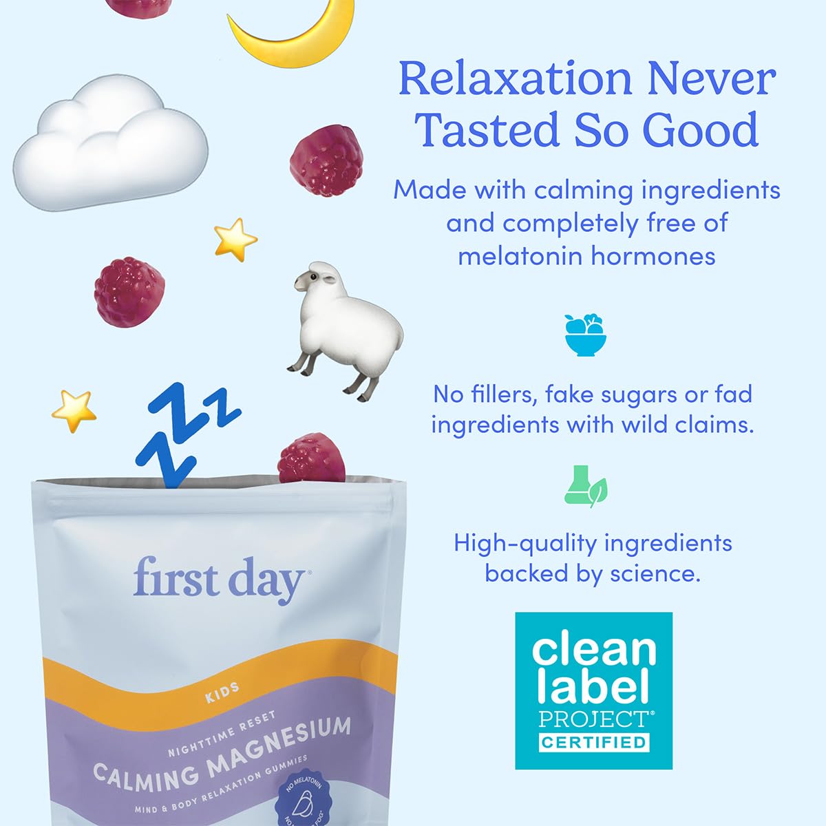 First Day allergen-free packaging emphasizes dairy, gluten, and soy free