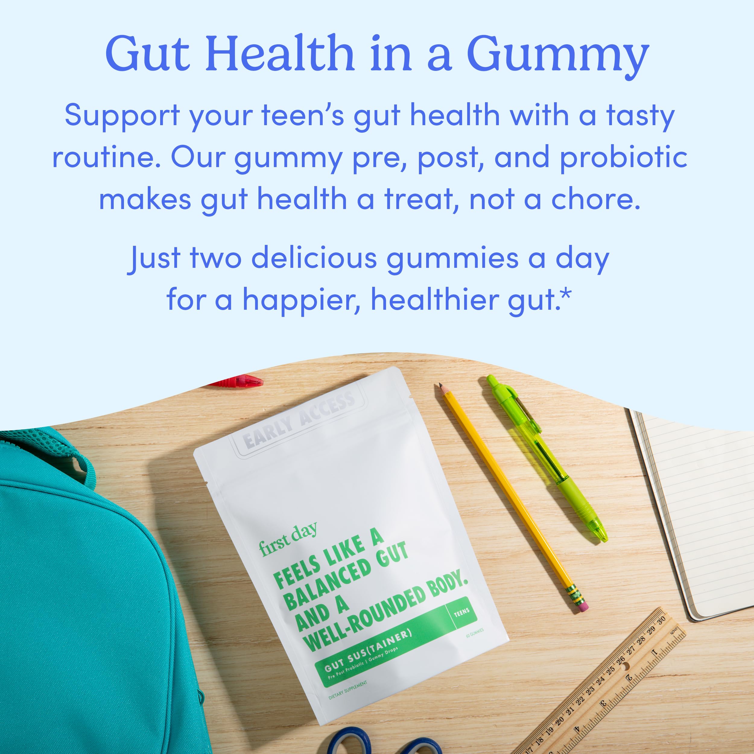 Gummies label features Livaux and FloraSMART postbiotic mentions.