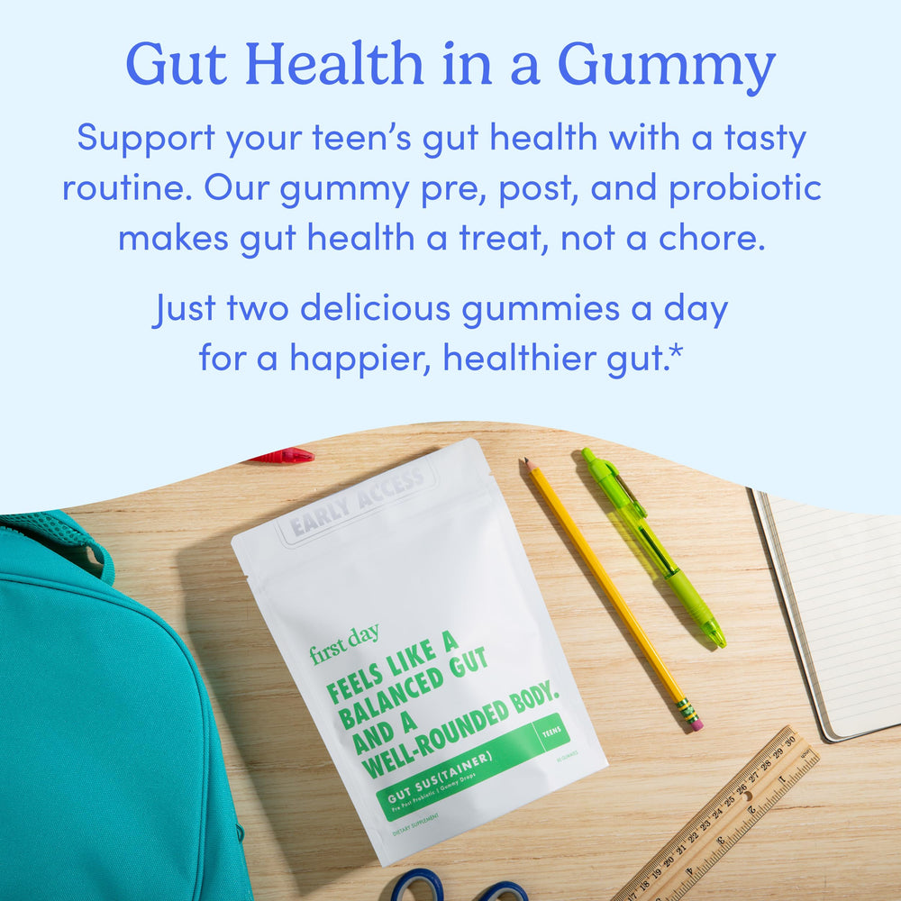 Gummies label features Livaux and FloraSMART postbiotic mentions.