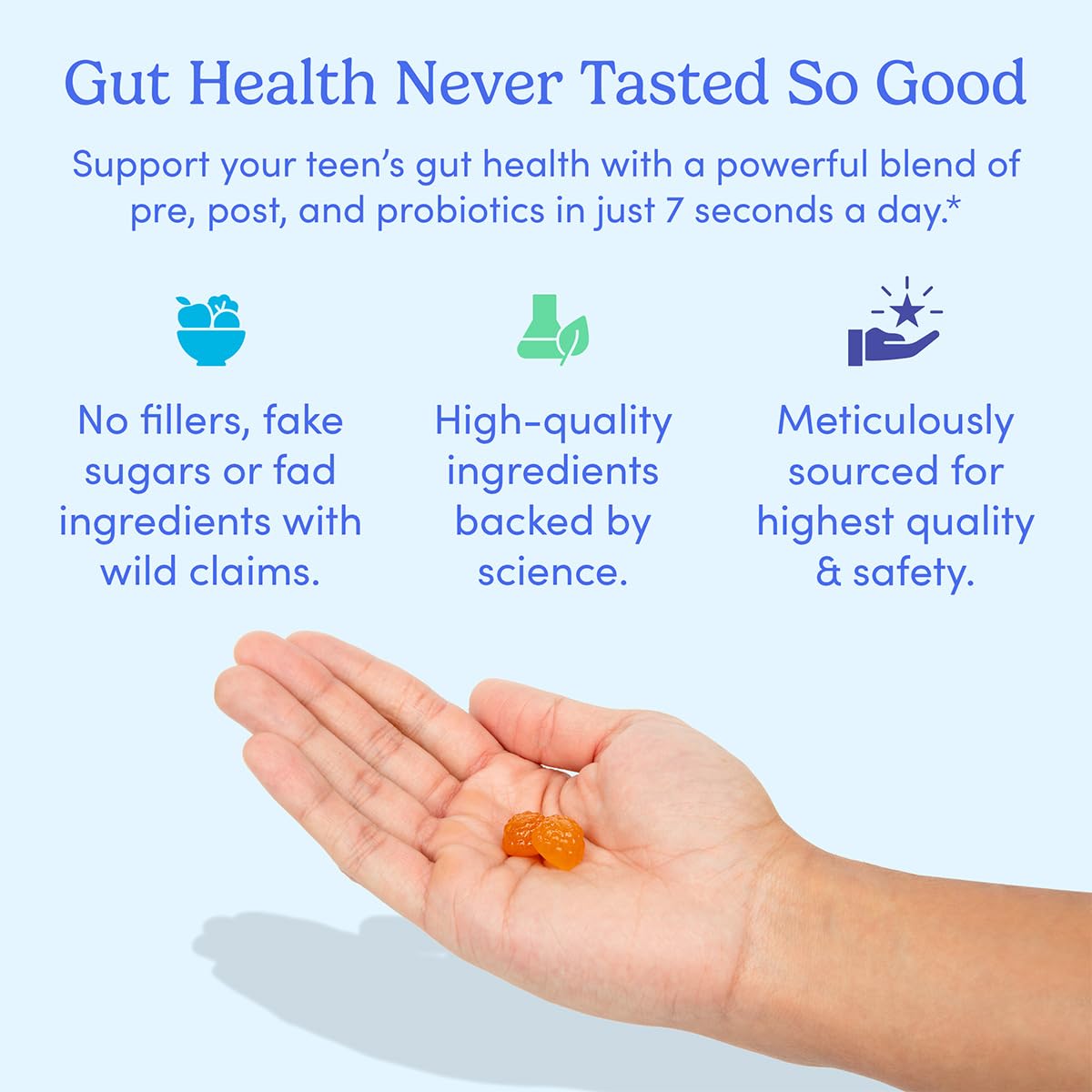 Nutrition label highlights allergen-free, vegan formulation.