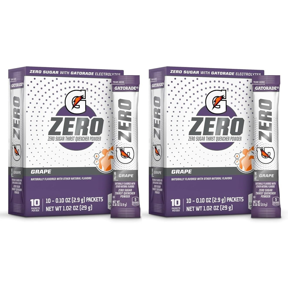 First Leaf G Zero grape powder packets in a box for sugar-free hydration.