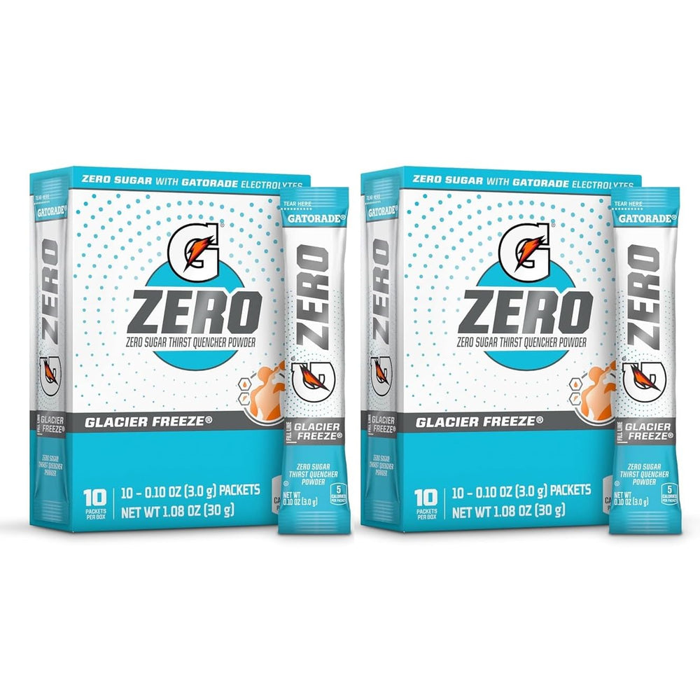 First Leaf G Zero packets in Glacier Freeze for sugar-free hydration during workouts
