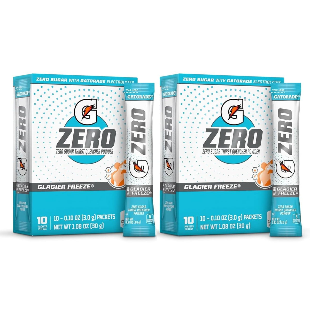 First Leaf G Zero packets in Glacier Freeze for sugar-free hydration during workouts