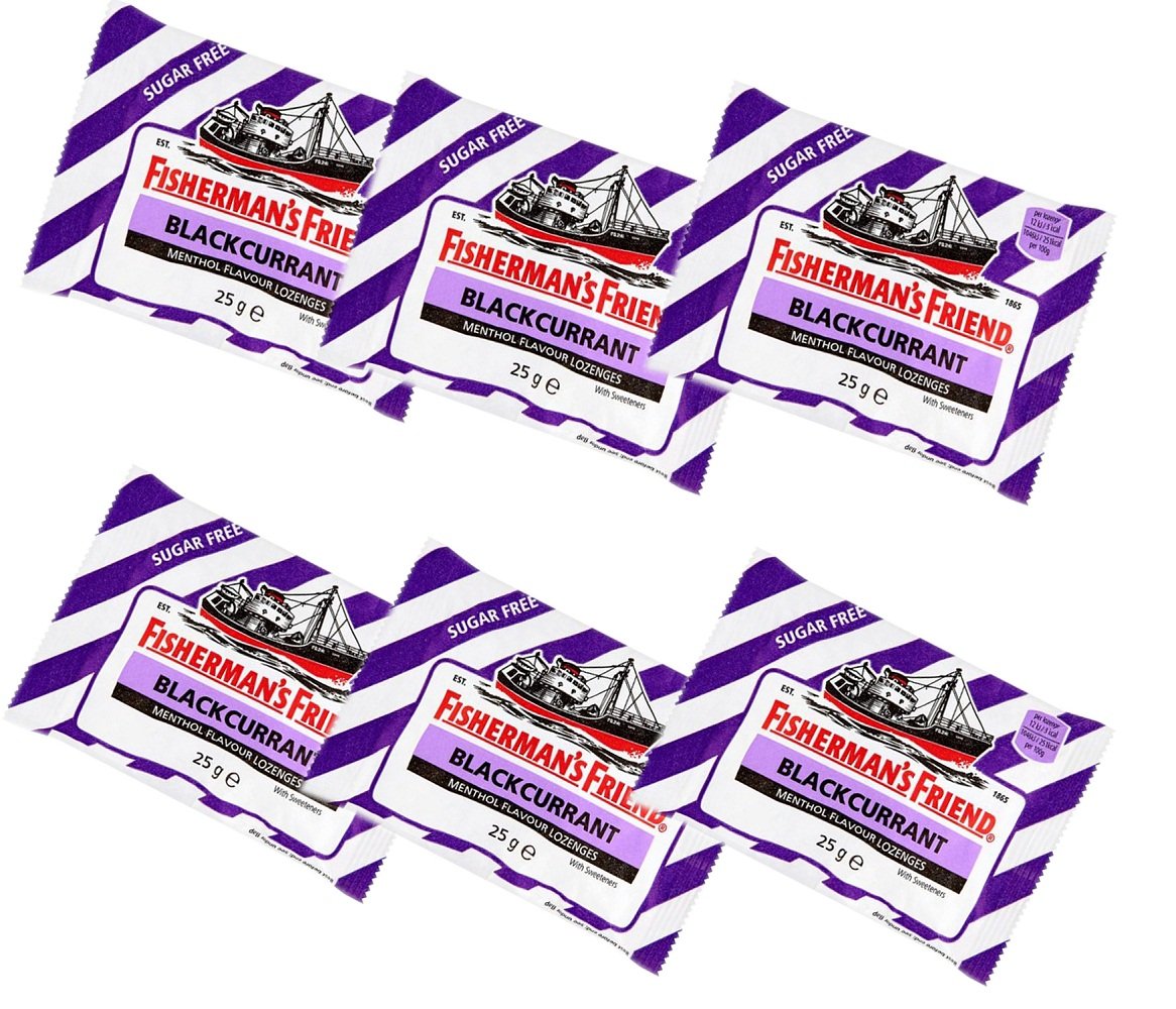 Fisherman's Friend Blackcurrant Lozenges Sugar Free pack, bold flavor for on-the-go use