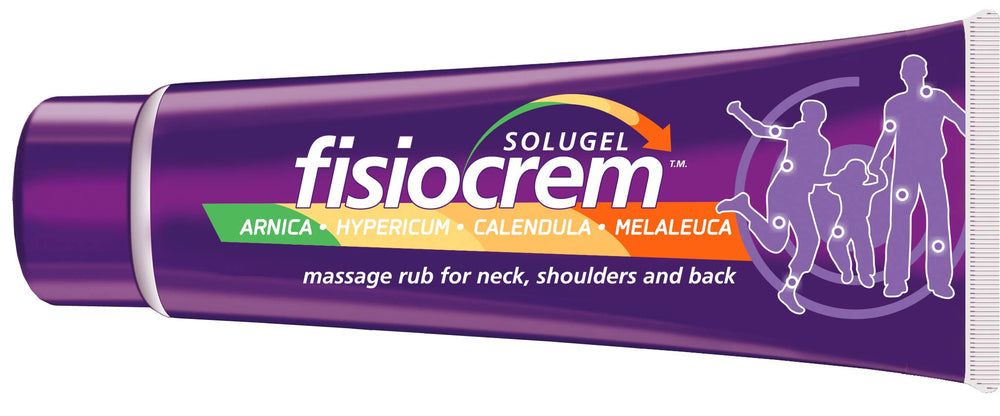 Fisiocrem Solugel crema de masaje para cuello y hombros, con posible alivio de tensiones.