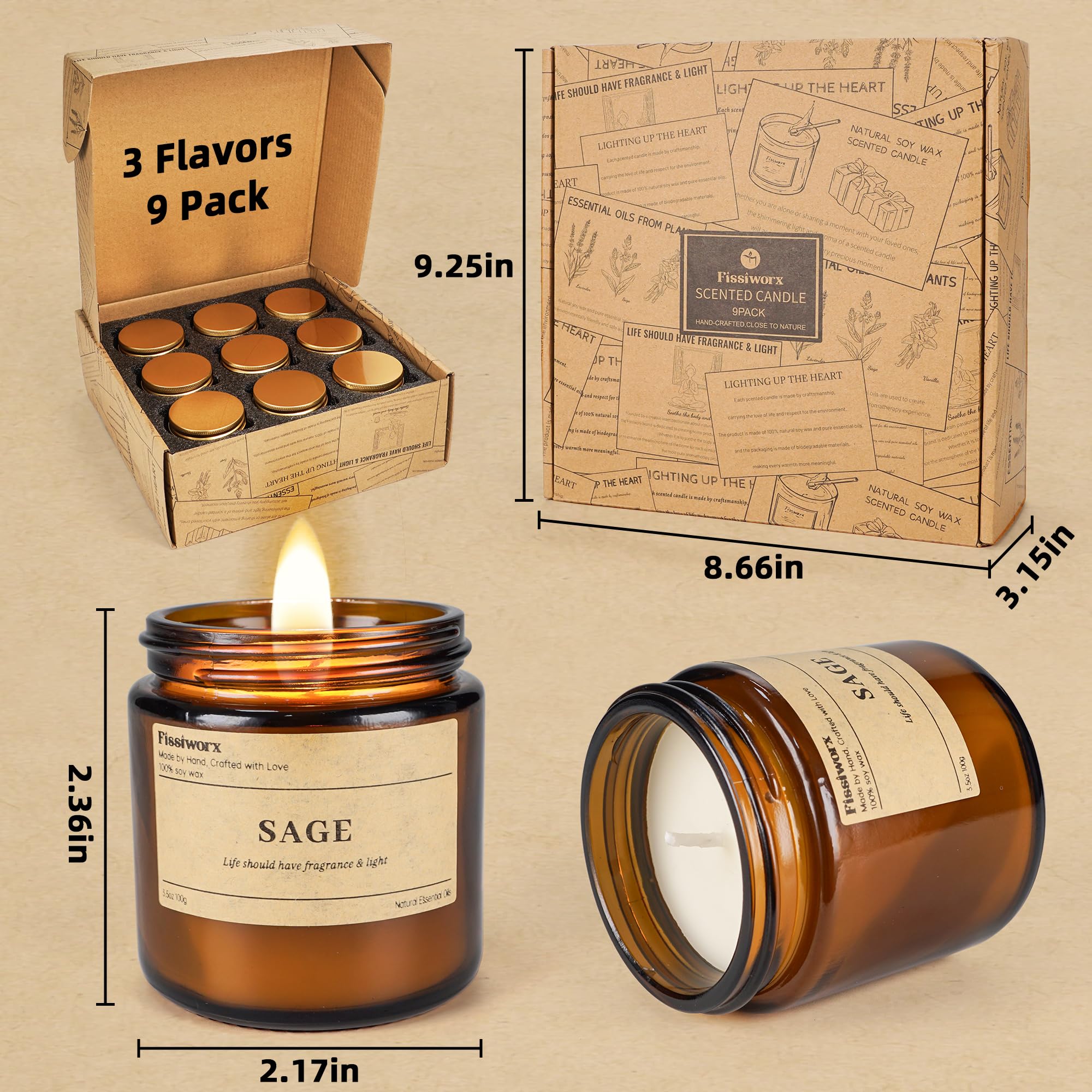 fissiworx sage candle herbal mood and focus