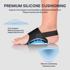 Fit Geno arch support brace dual bands adjustable for a secure, customized fit during activity.