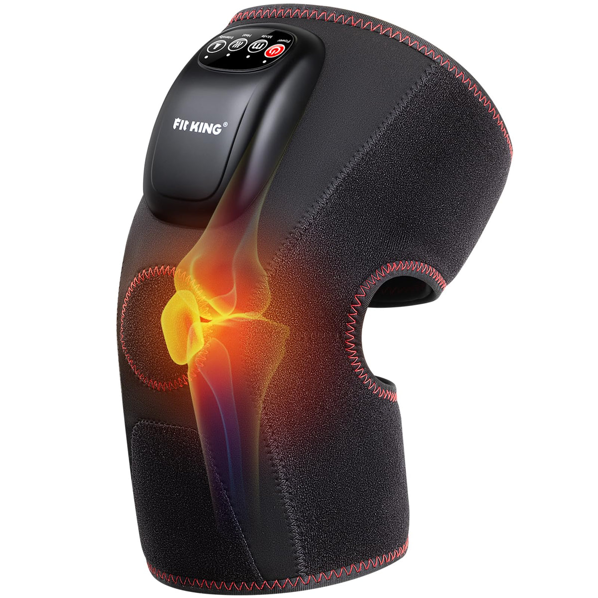 FIT KING air compression knee massager on leg offering soothing comfort during daily recovery.