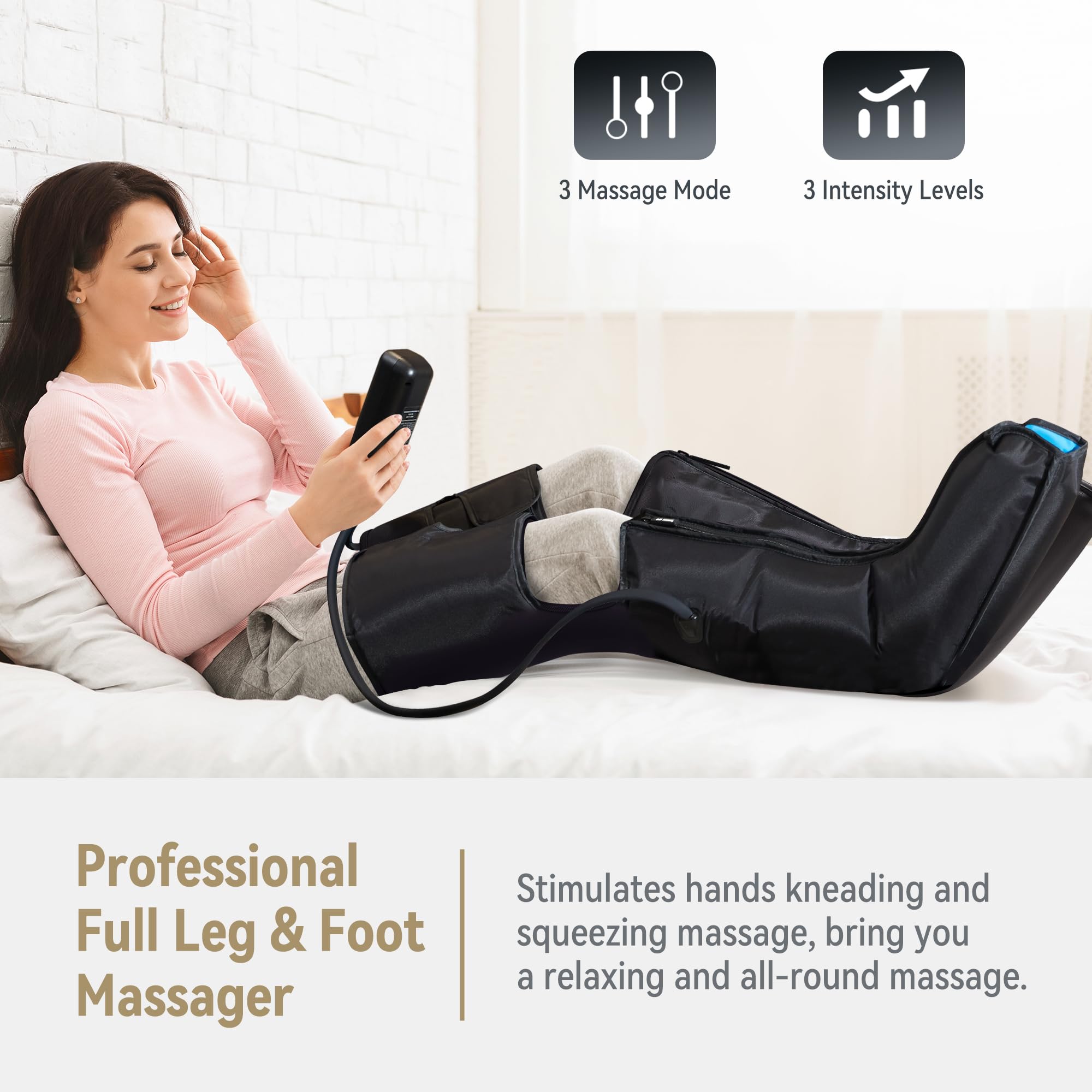 Three modes in FIT KING massager provide sequence, circulation, and combination options.