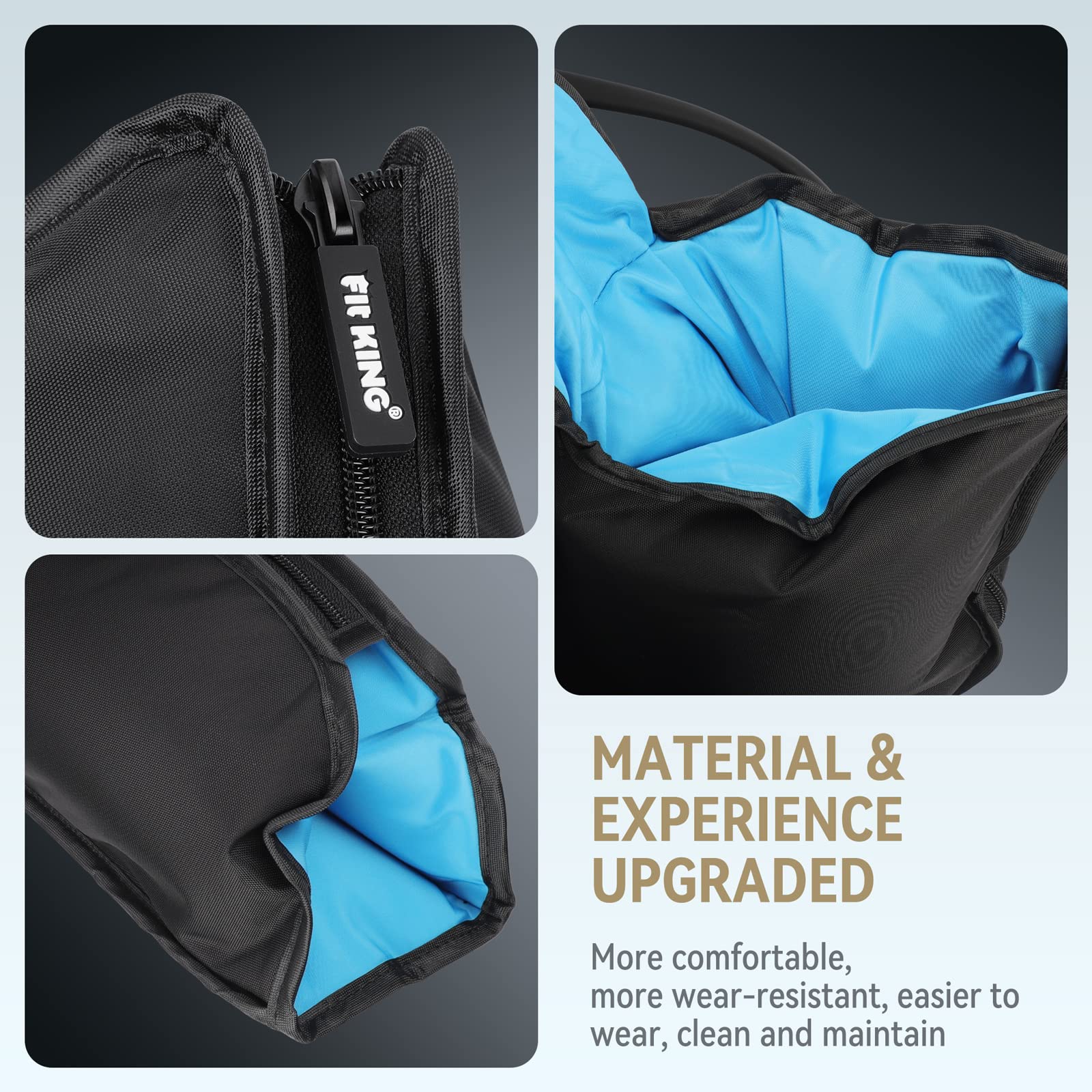 FIT KING Zipper design simplifies on/off, ideal for seniors.