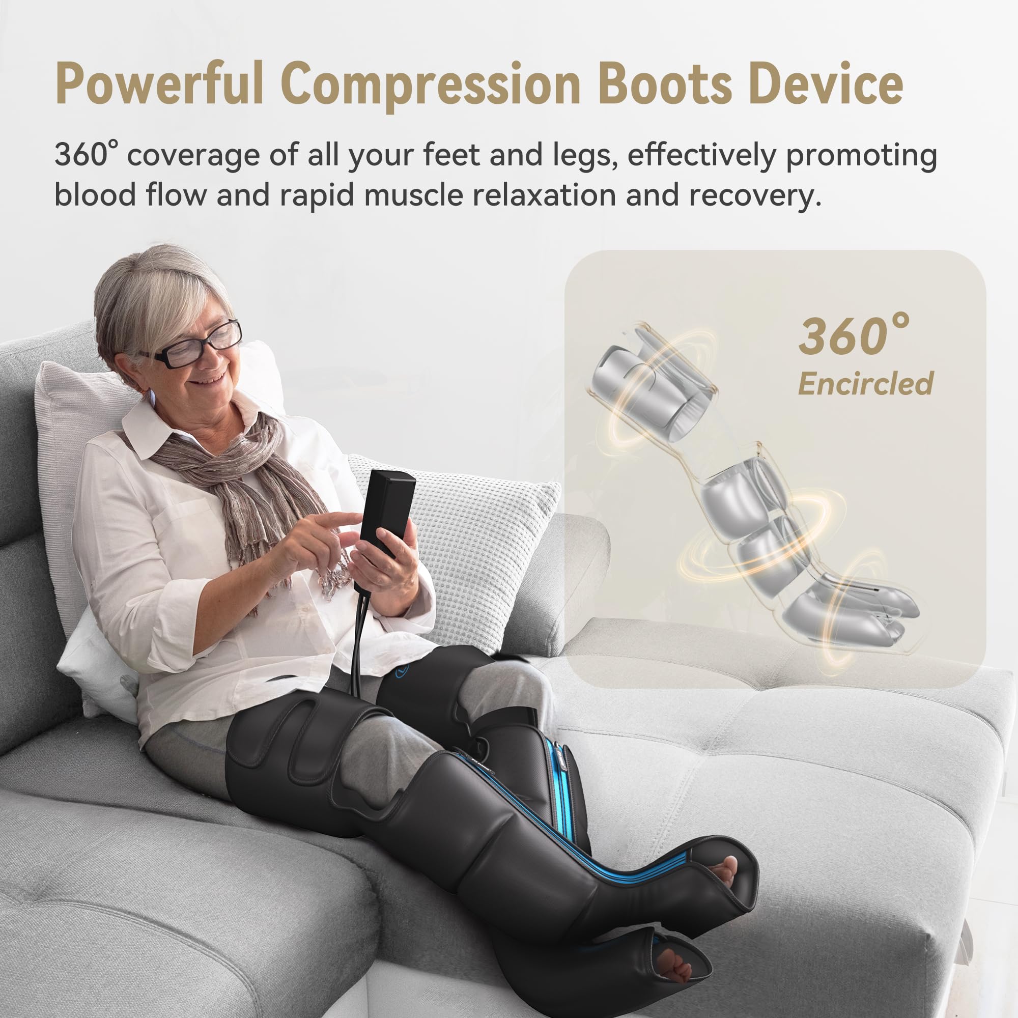 Long-lasting battery provides hours of cordless relief after workouts.