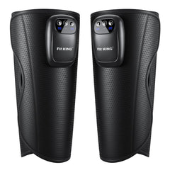 Fit King cordless calf massager in use on leg for improved circulation and relief.