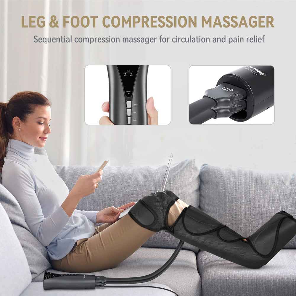 FIT KING massager knee heating indicator showing warming levels