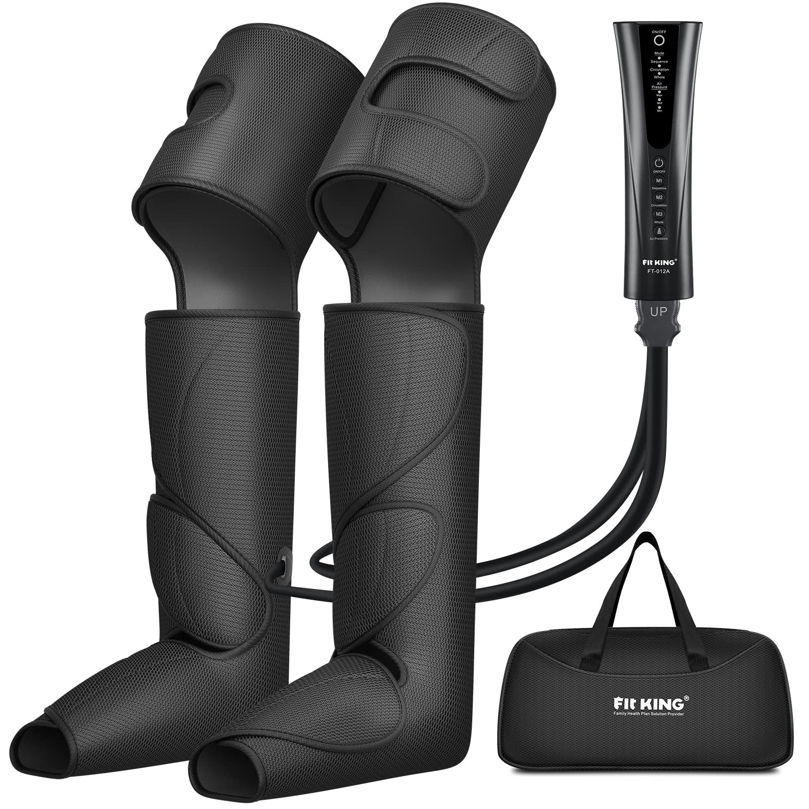 FIT KING foot and leg massager wrapping from feet to thighs for full coverage.