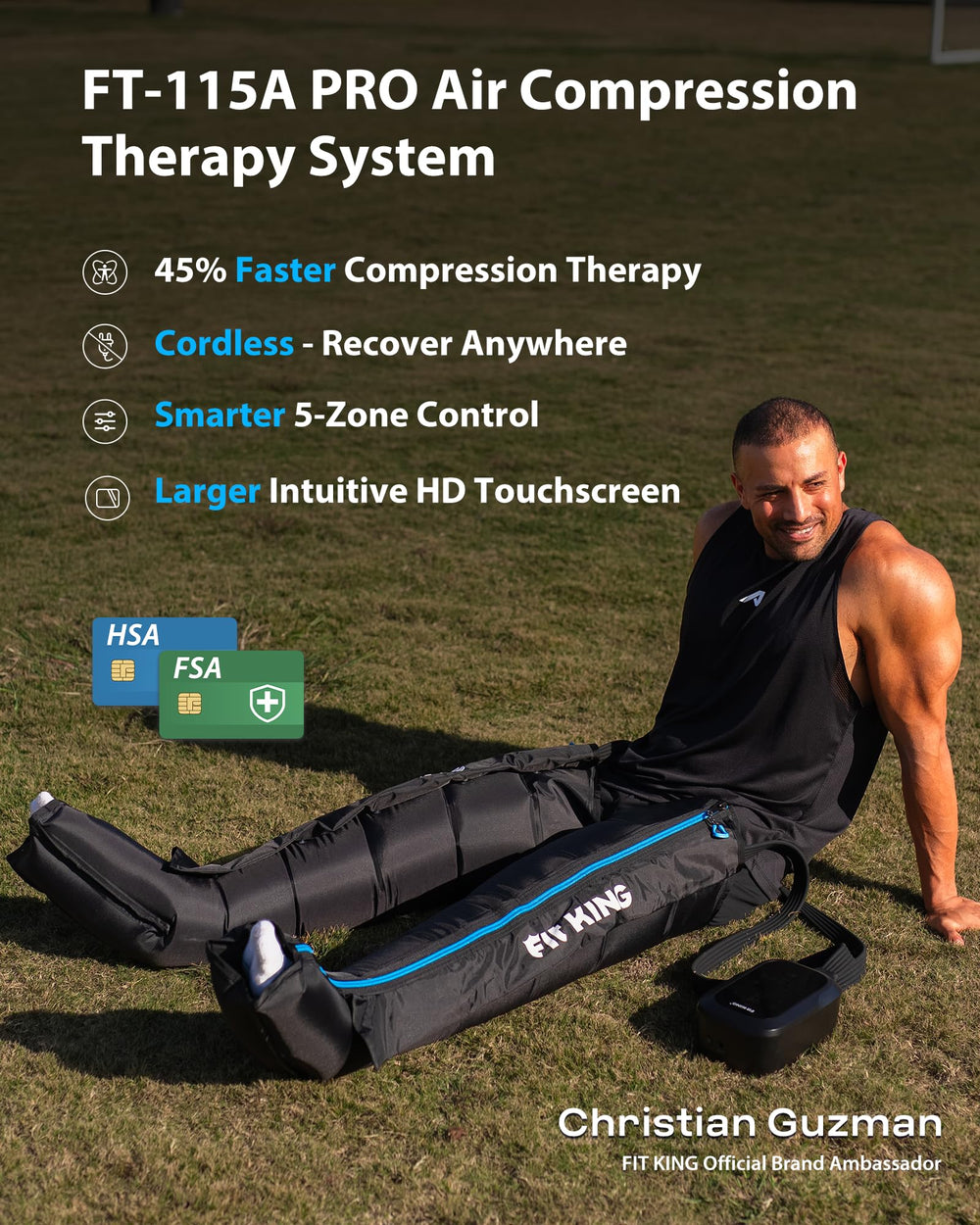 FIT KING FT-115A control panel showing 5-zone precision for targeted comfort.