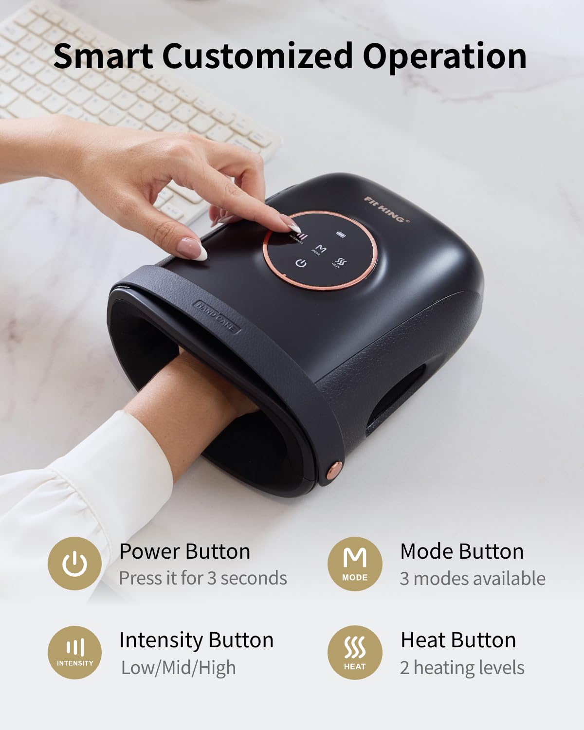 FIT KING massager controls and touchscreen enable easy, accessible operation