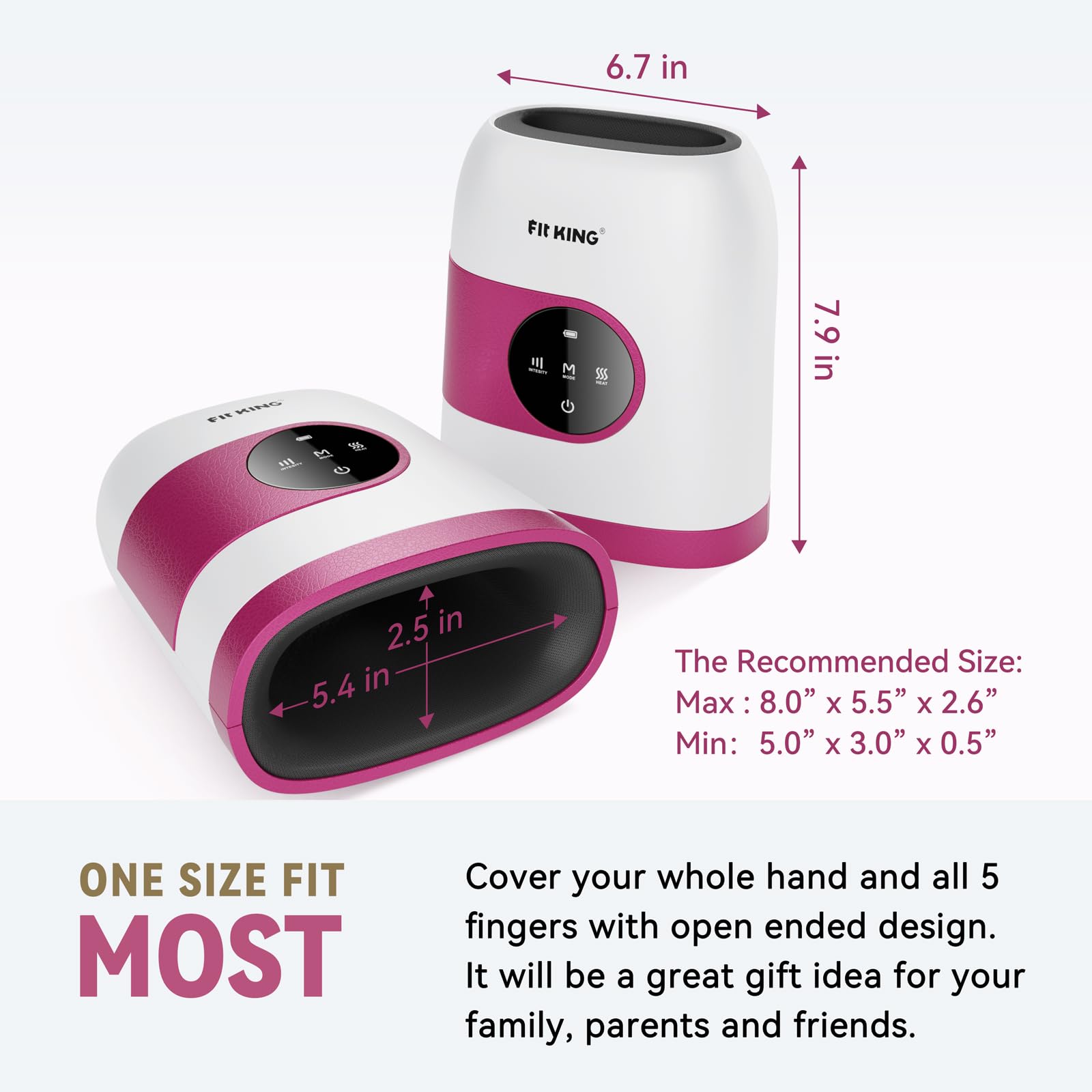 FIT KING hand massager touch screen control for easy adjustments