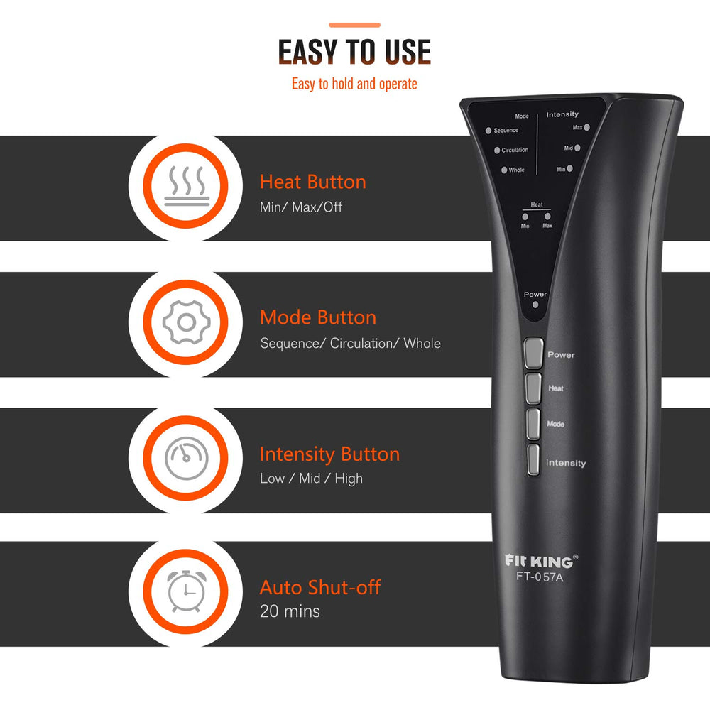 FIT KING display shows two heating levels for warm, relaxing relief
