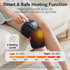 Heating indicator on FIT KING knee massager highlights adjustable warmth.