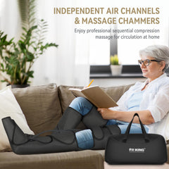 FIT KING massage device with independent air channels for feet, legs, and thighs.