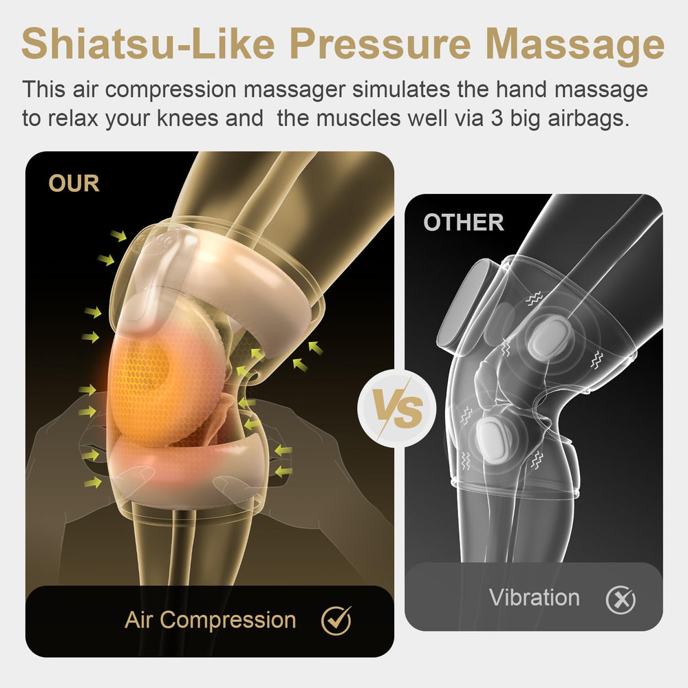 FIT KING knee massager heating function activating warmth around knee.