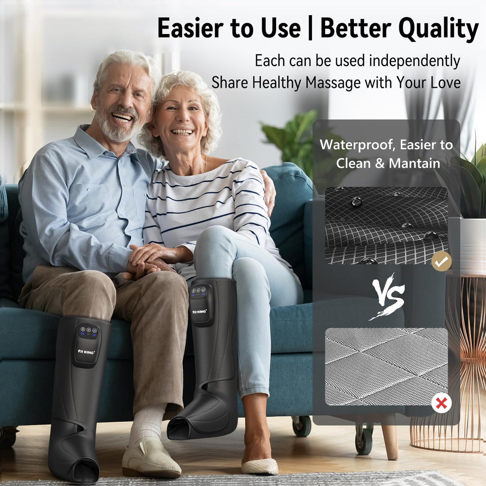 FIT KING leg massager modes and levels illustrate customizable compression for comfort