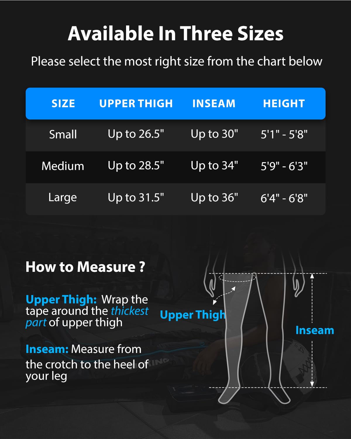 FIT KING massager in use from foot to thigh for customizable massage.