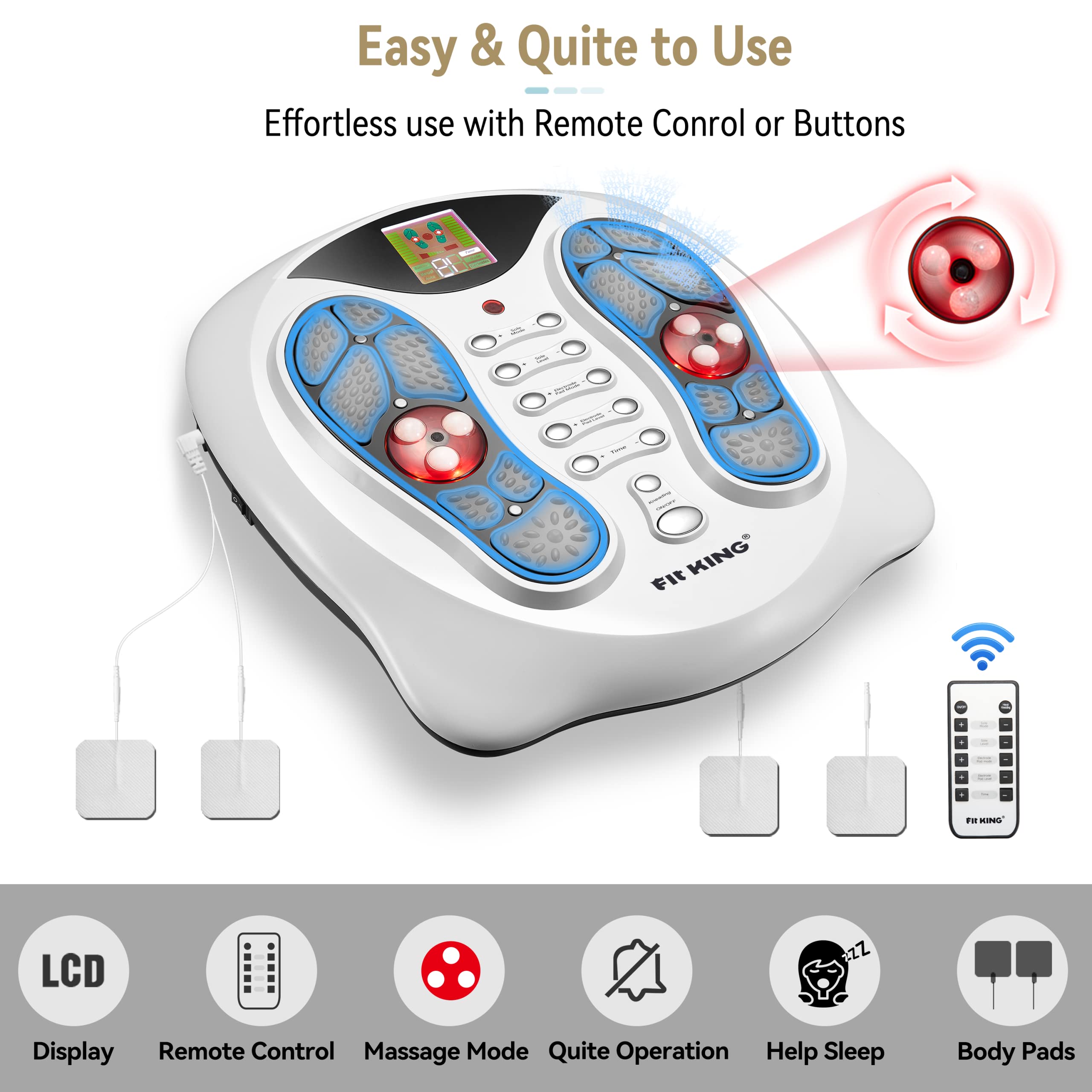 FIT KING No-noise design and remote control enable effortless use.